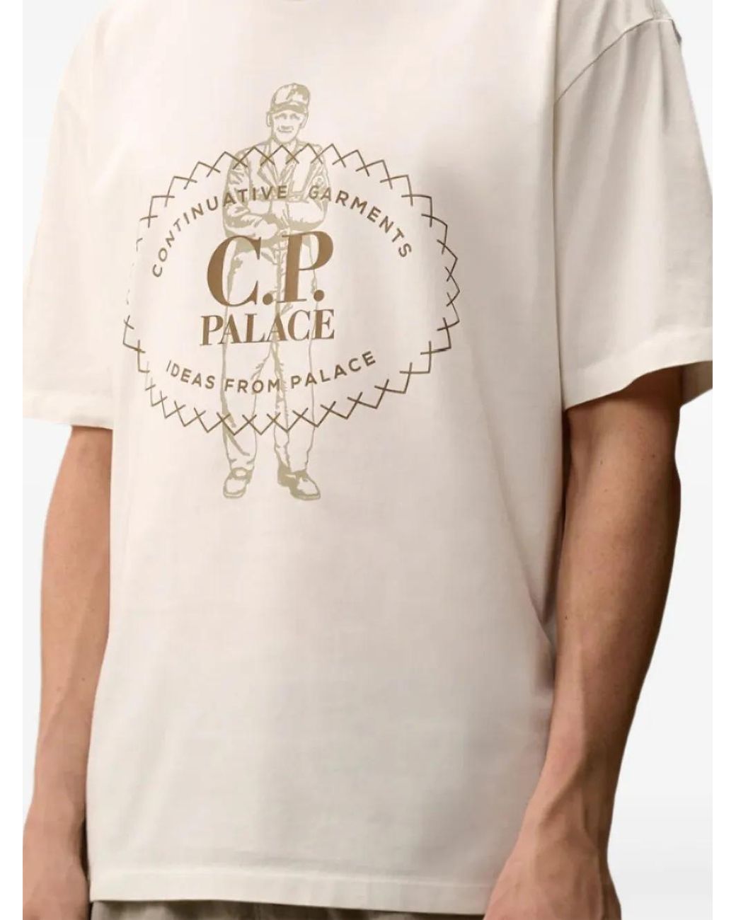 Palace X C.P. Company Short-Sleeved T-Shirt in Natural for Men | Lyst