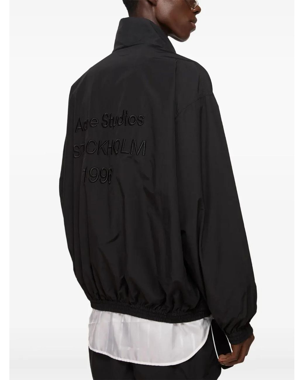 Acne Blue Logo-Embroidered Jacket