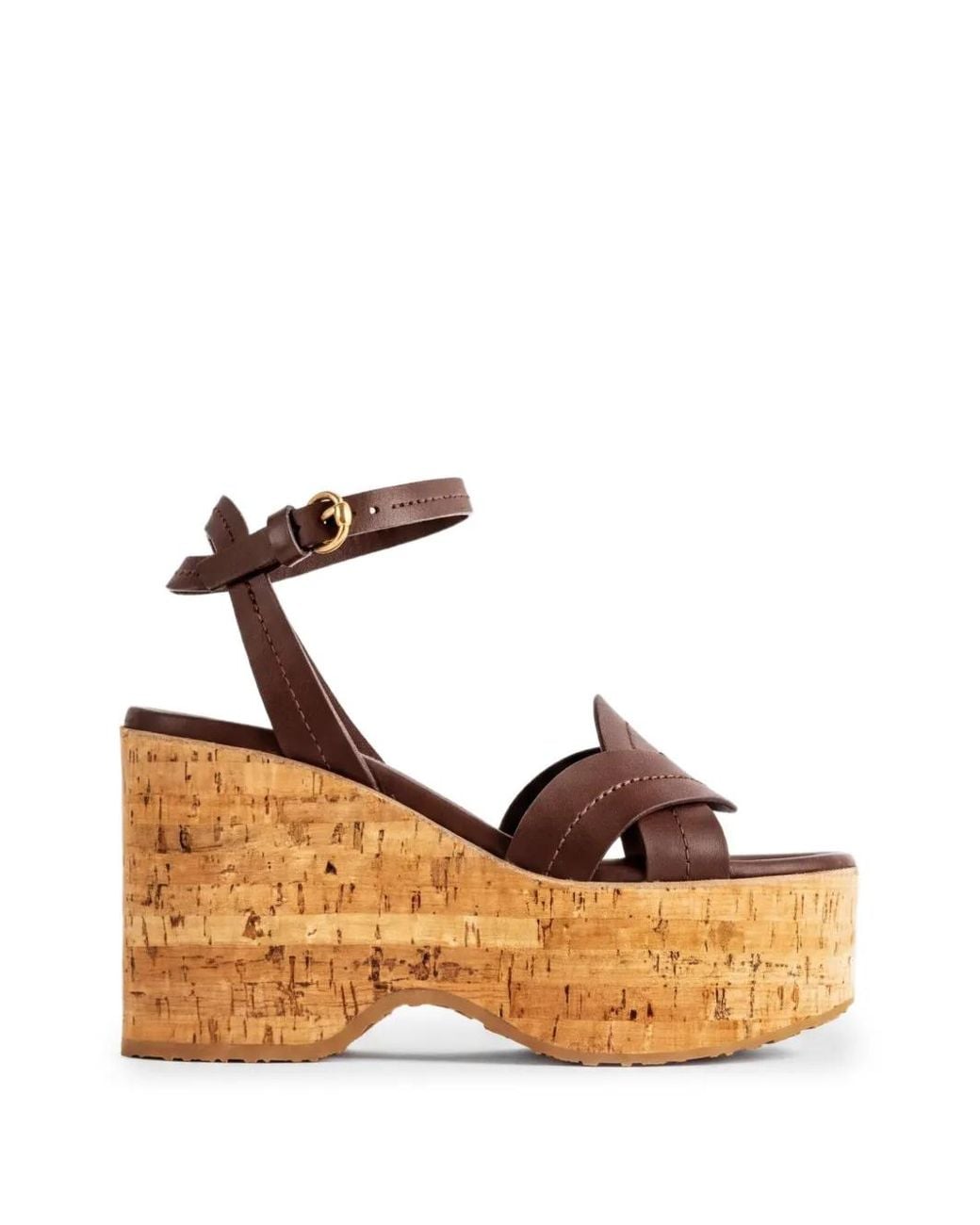 Gianvito Rossi Brown Cork-Platform Sandals