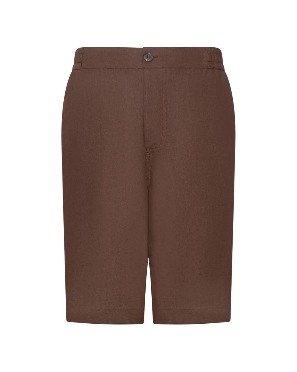 Franzese Collection Brown Linen Bermuda Shorts for men