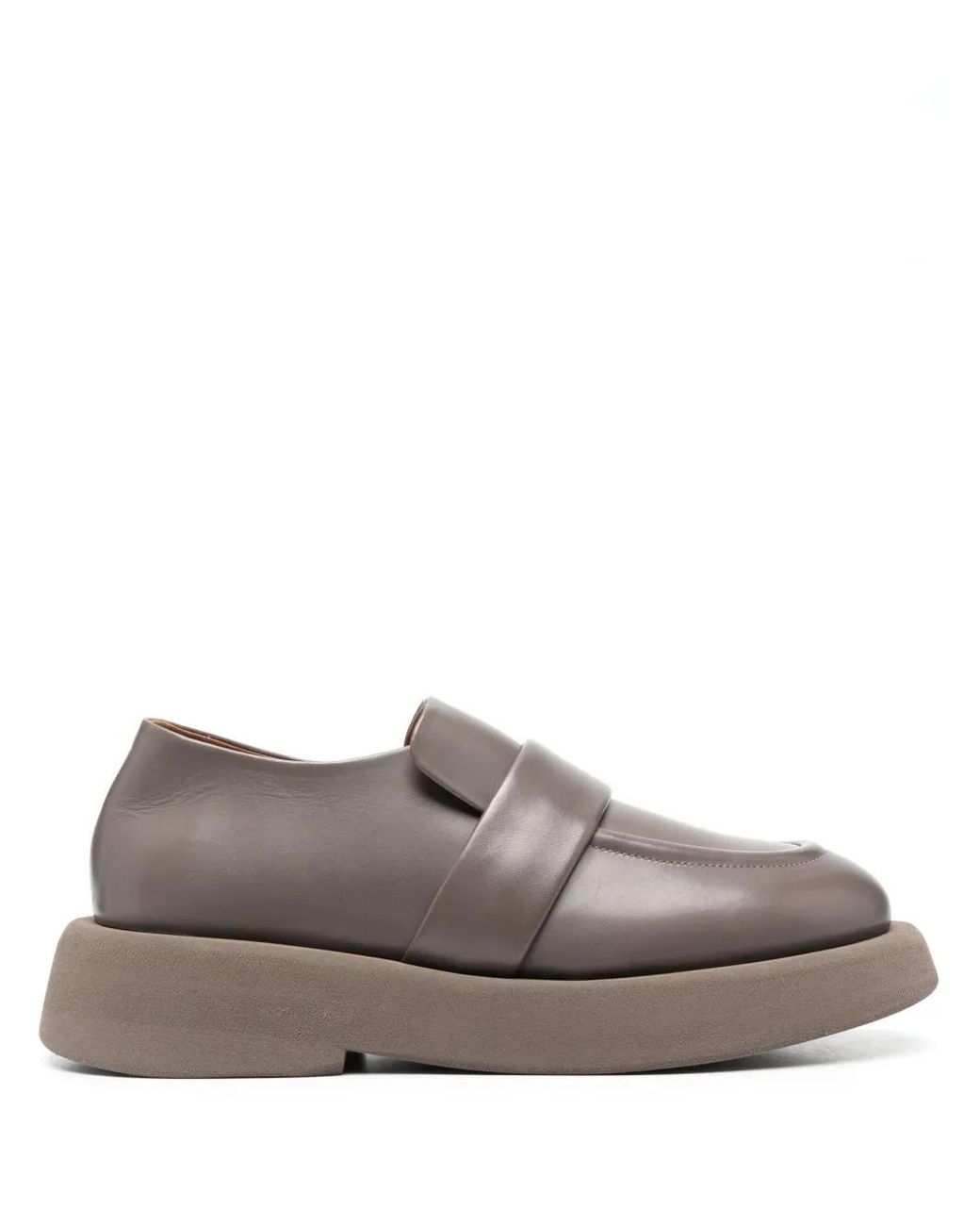 Marsèll Gray Slip-On Leather Loafers