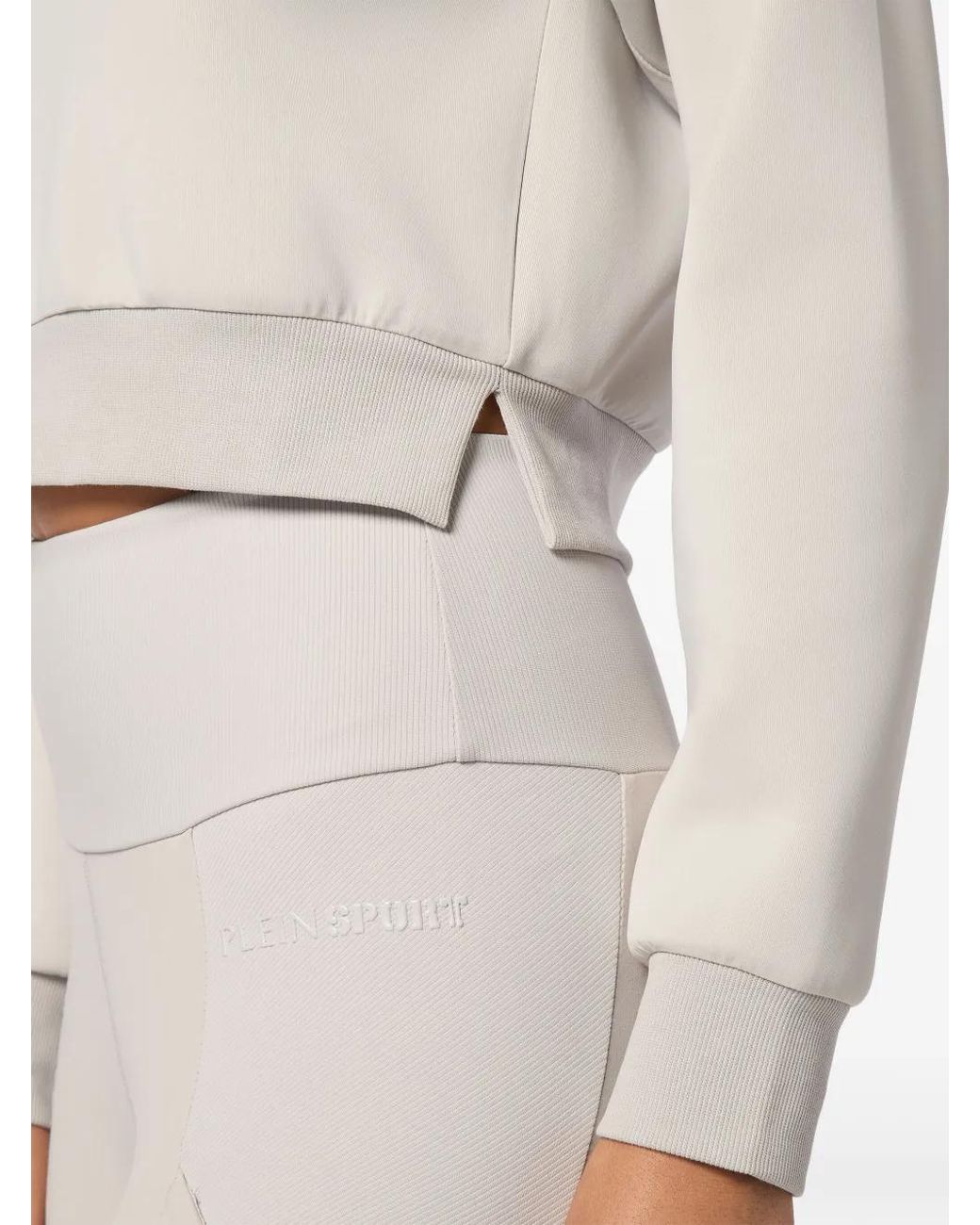 Philipp Plein White Cropped Hoodie