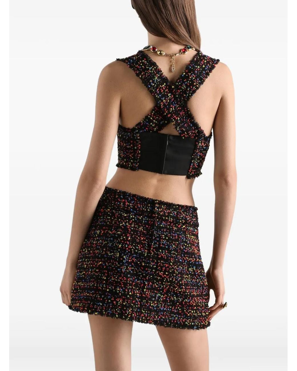 Dolce & Gabbana Black Tweed Top