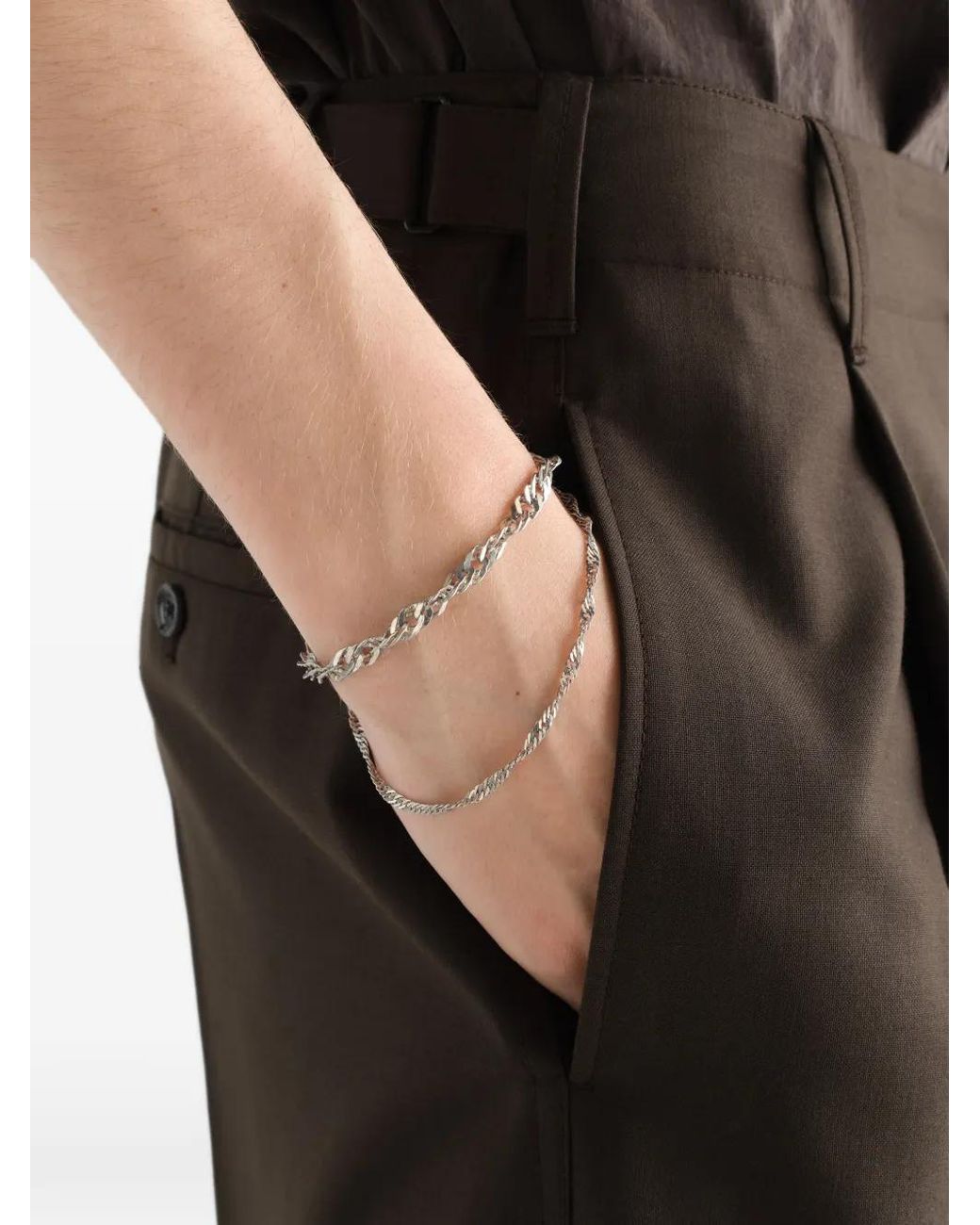Lemaire Metallic Twisted Chain Bracelet