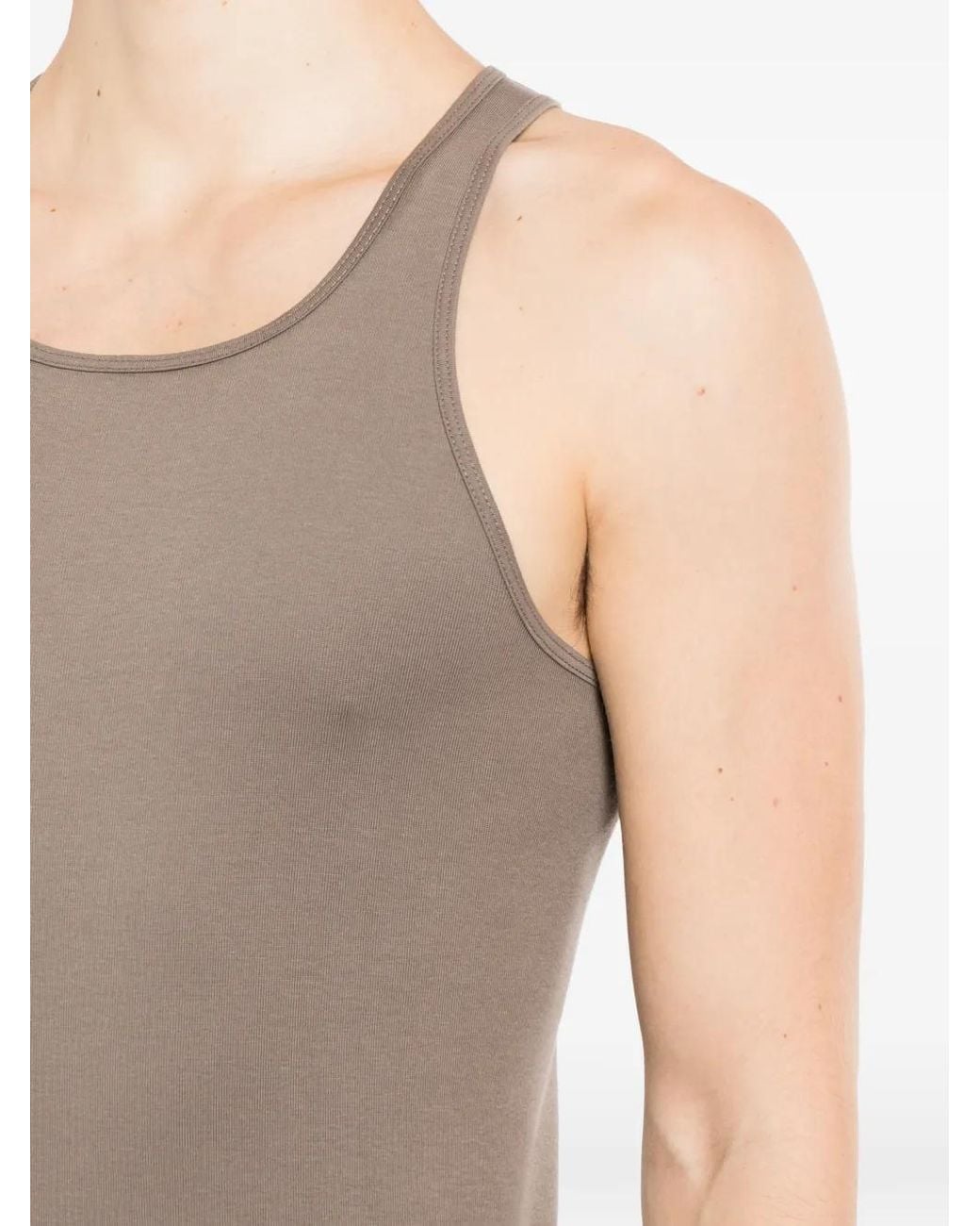 Rick Owens Brown Basic Ribbed Tank for men