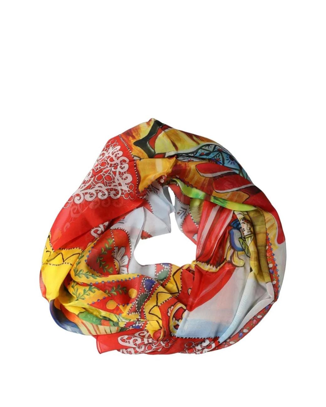 Dolce & Gabbana Pink Printed Square Scarf