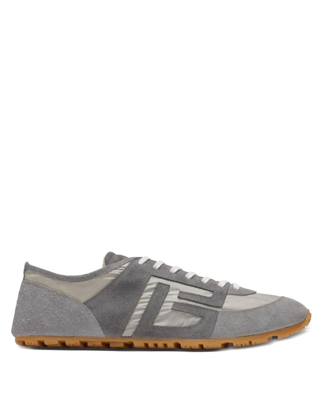Balmain Gray Suede Racer 45 Sneakers for men