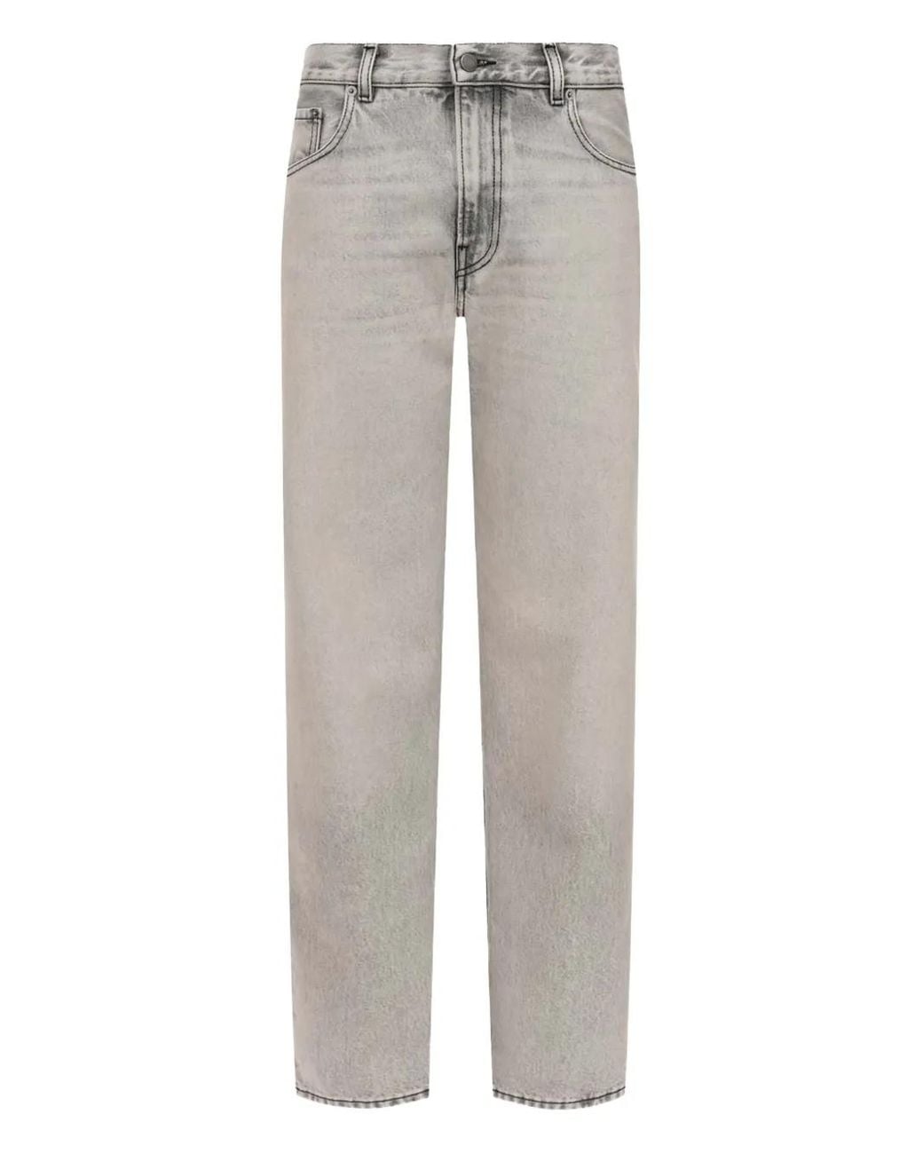Haikure Gray Logo-Patch Jeans