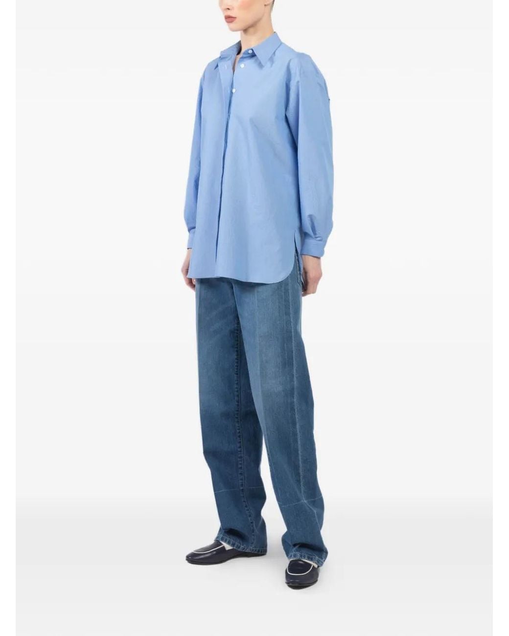 Dusan Blue Long-Sleeved Buttoned Shirt
