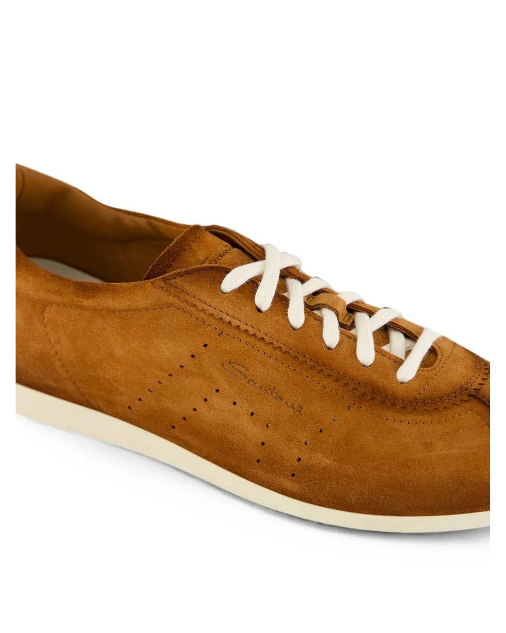 Santoni Brown Suede Low-Top Sneakers
