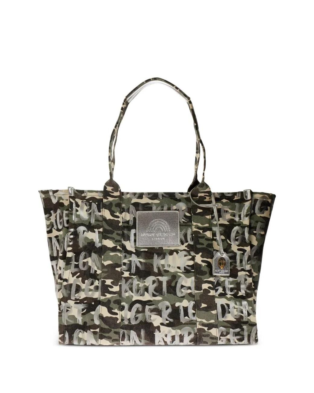 Kurt Geiger Black Camouflage-Pattern Tote Bag