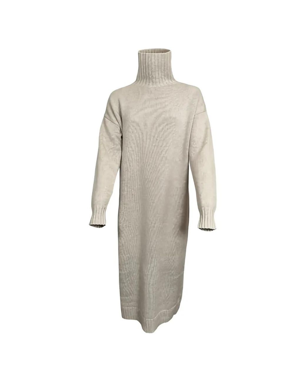 Max Mara White Roll-Neck Dress