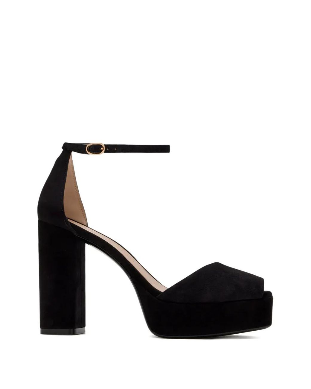 Stuart Weitzman Black Sabrina Platform Ankle-Strap Sandals
