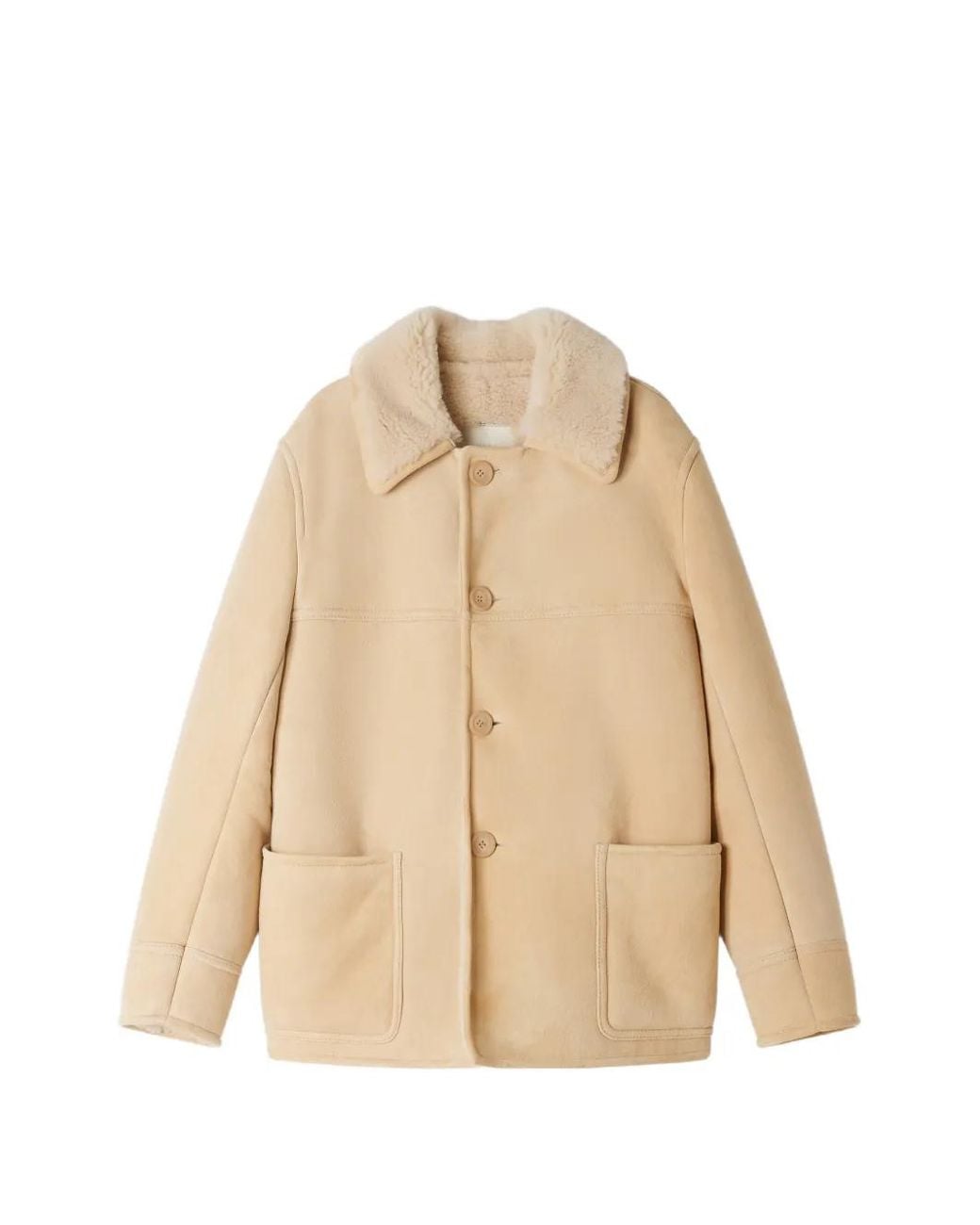 Sandro Natural Shearling Leather Jacket for men