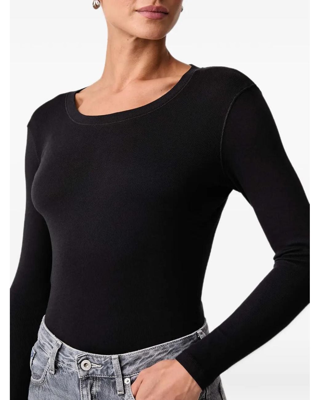Mos Mosh Black Mmmali Ribbed Long-Sleeve T-Shirt