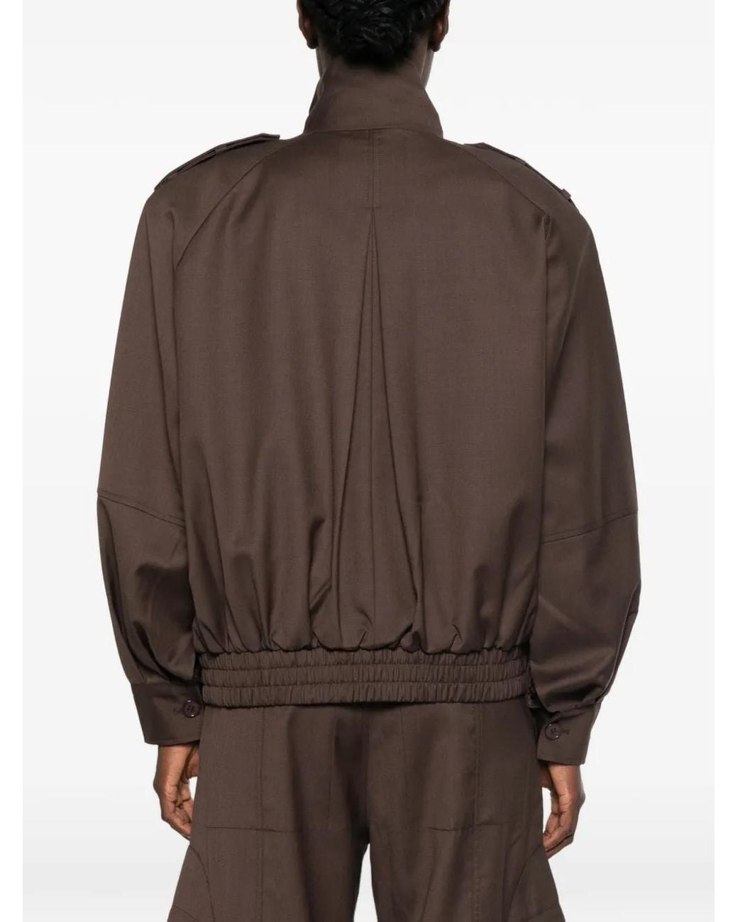 Frankie Shop Brown Veste Zippée Kelly À Pattes D'Épaules