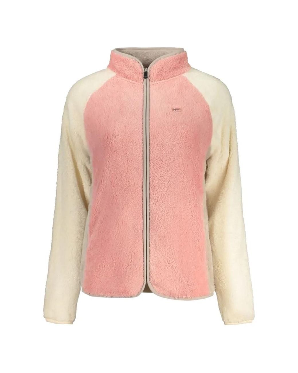 Norway 1963 Pink Colour-Block Fleece-Texture Sweater