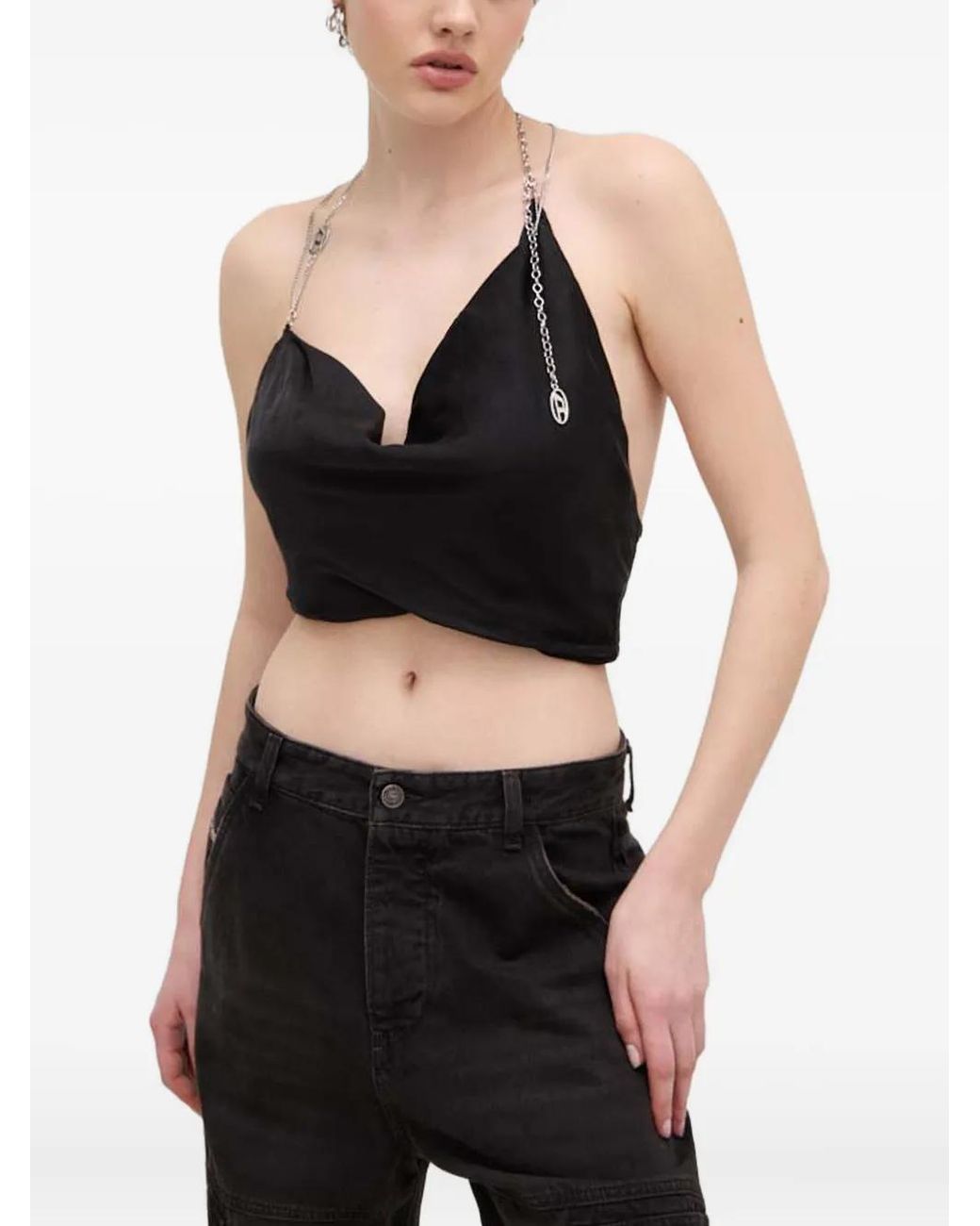 DIESEL Black Chain Halterneck Top
