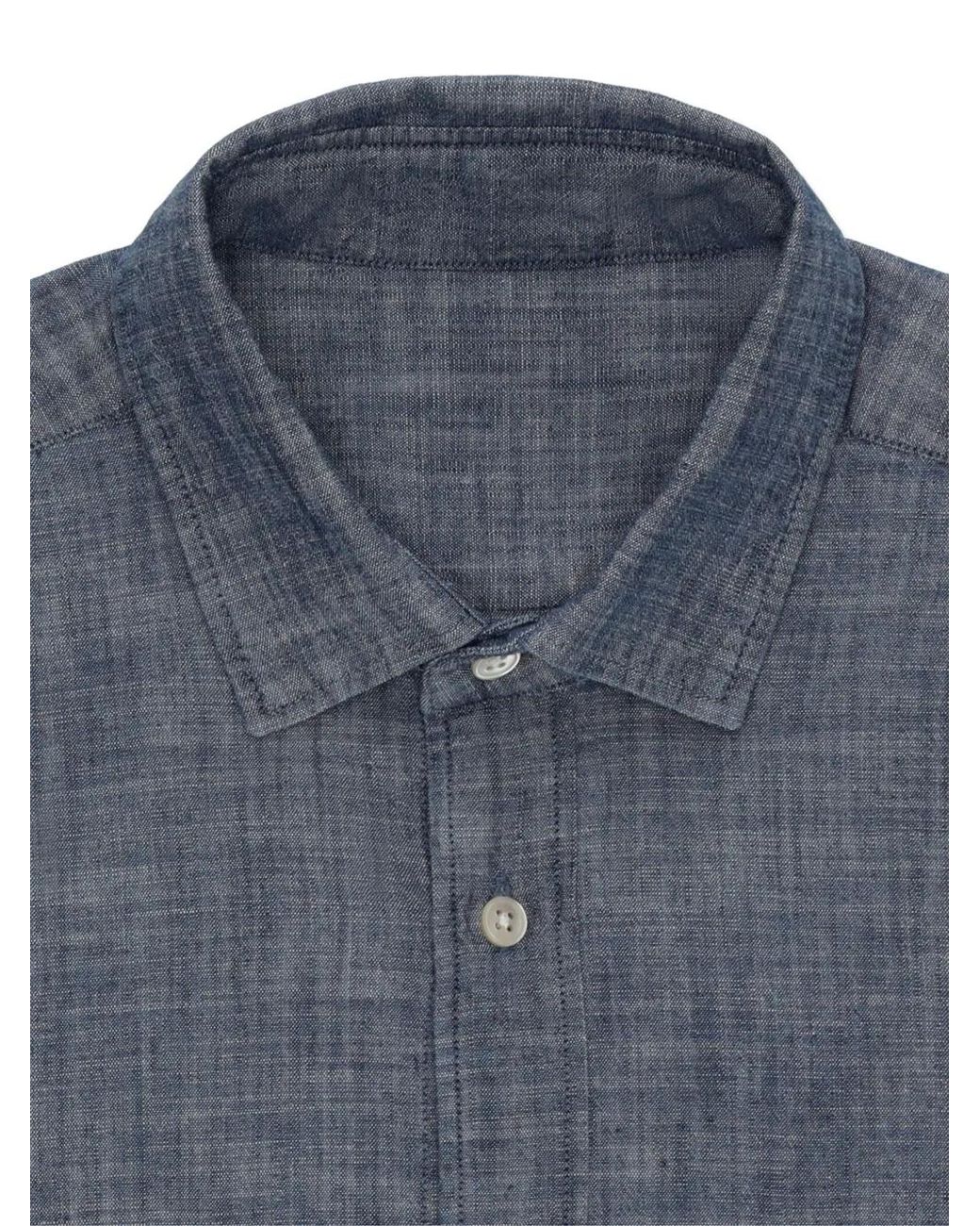 Fortela Blue Sheep Front-Pockets Shirt for men
