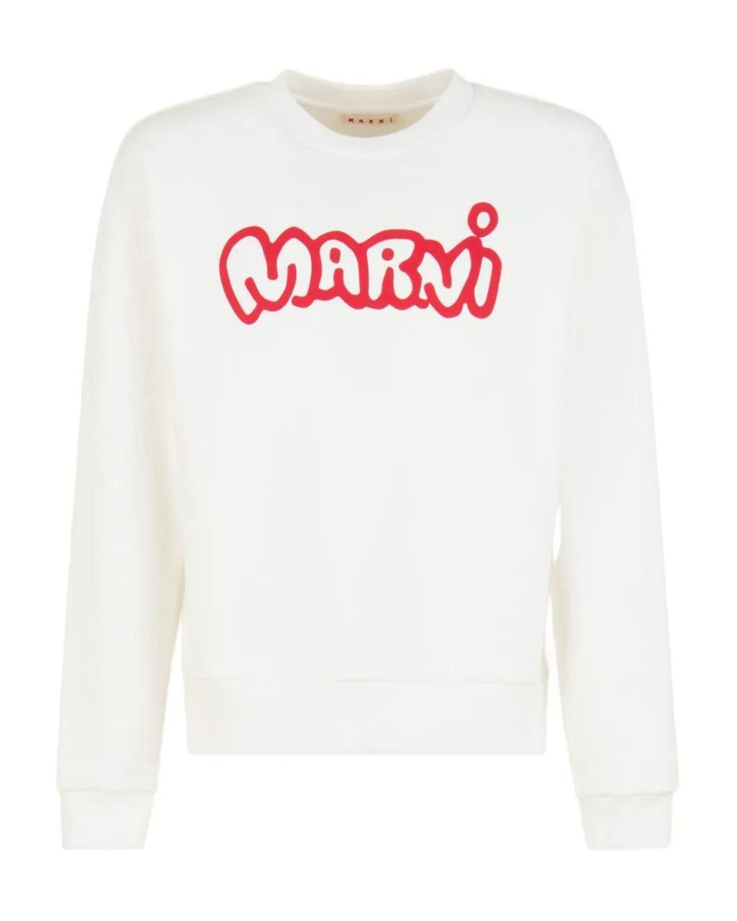 Marni White Cartoon-Logo Cotton Sweater for men