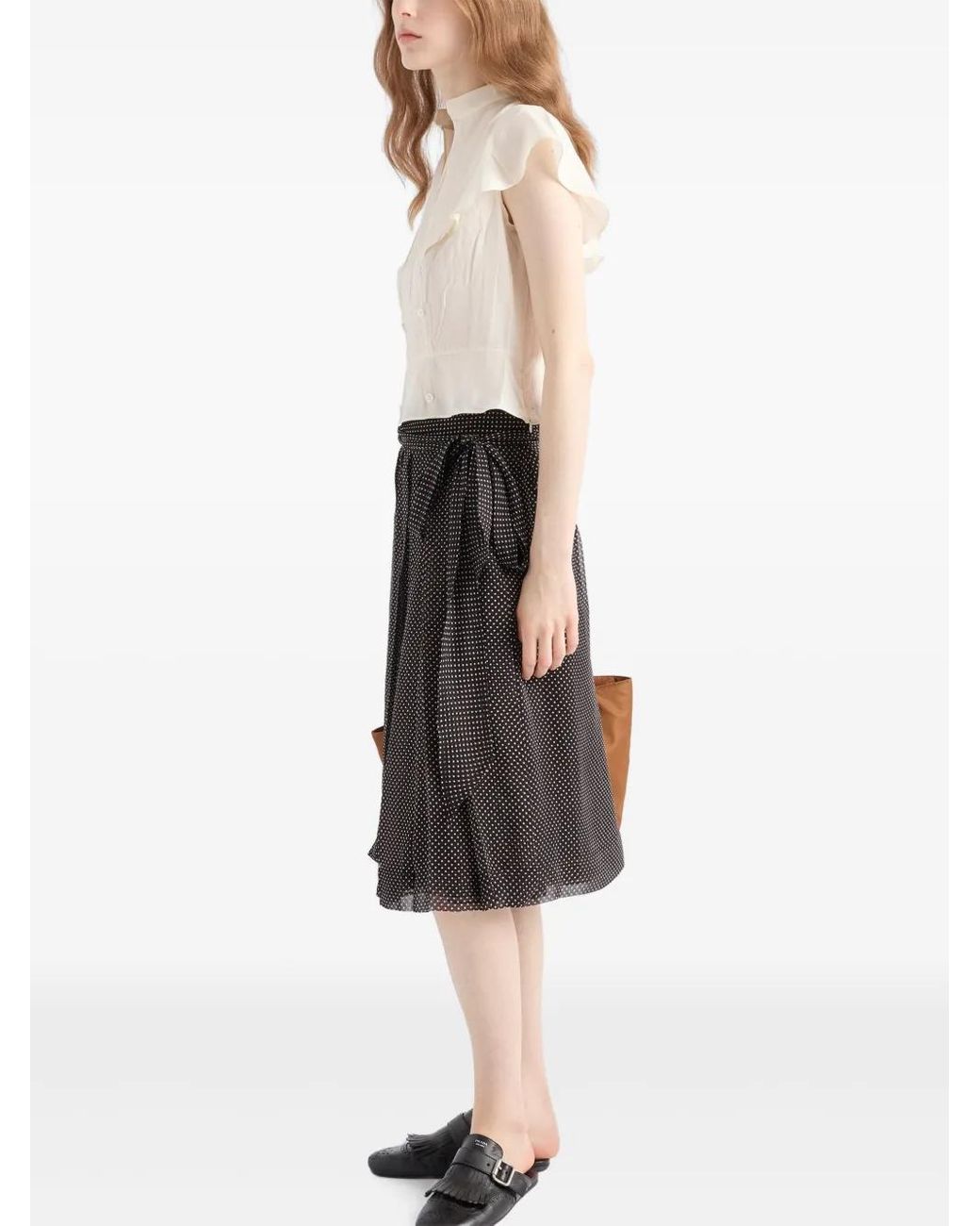Prada Chiffon Rok Met Print in het Black