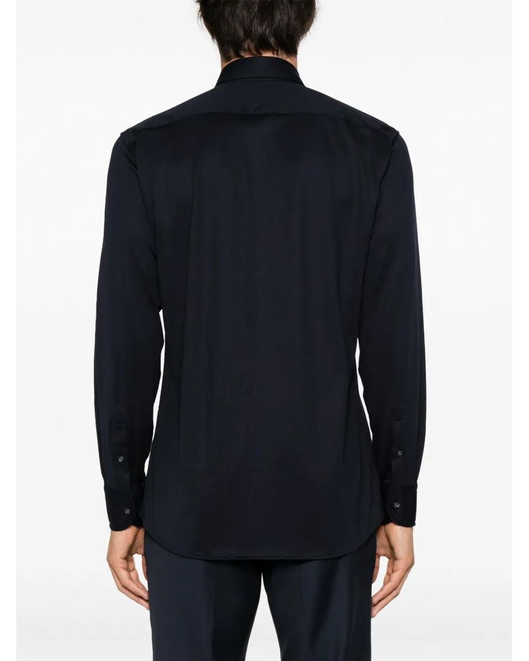 Boggi Blue Long-Sleeve Cotton Shirt for men
