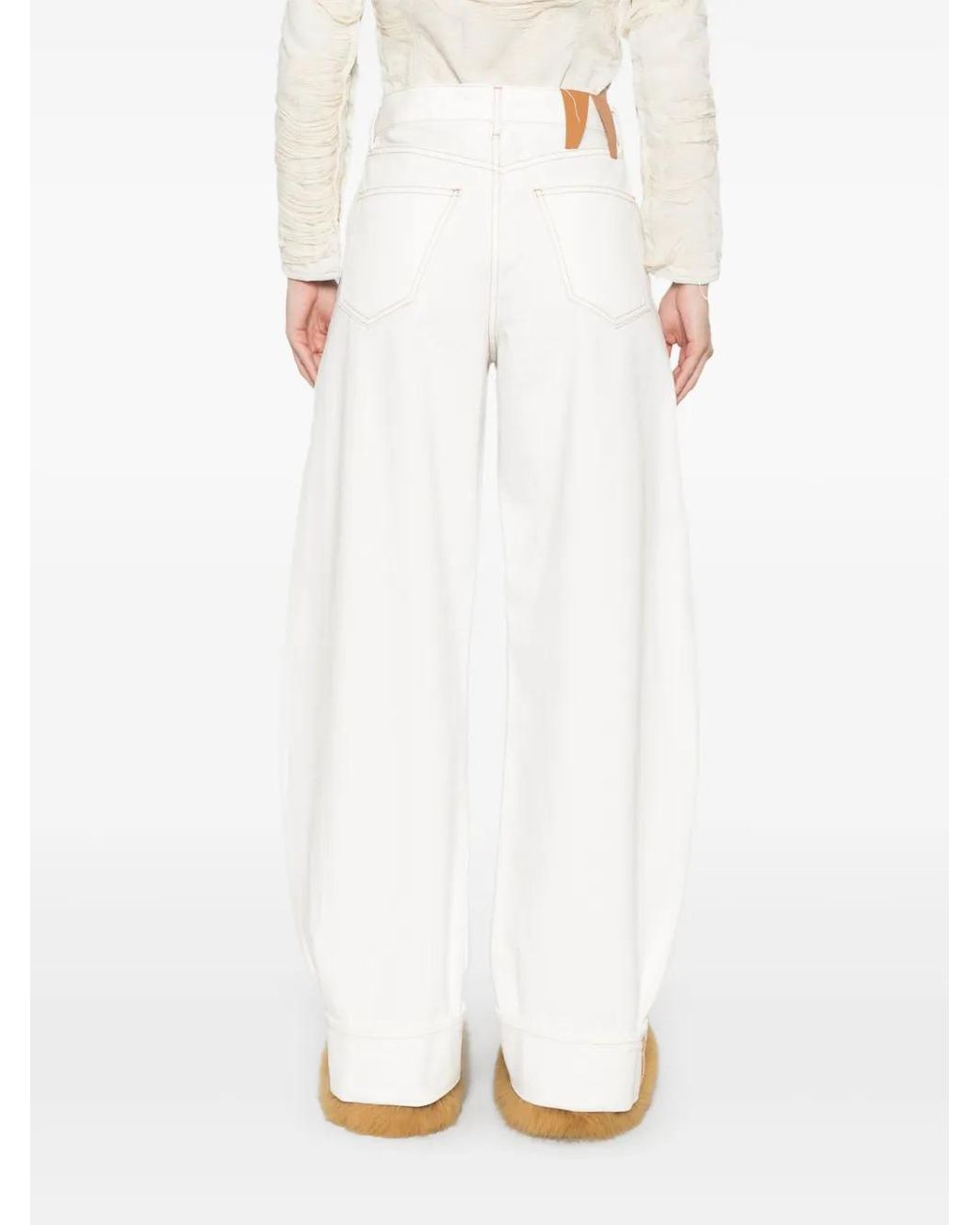DARKPARK White Barrel-Leg Jeans