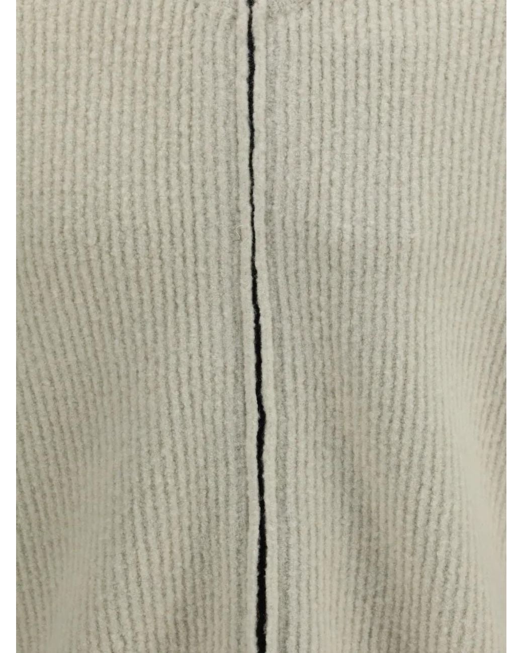 C P Company White Bouclè Felted Yarn Zip Logo Cardigan for men