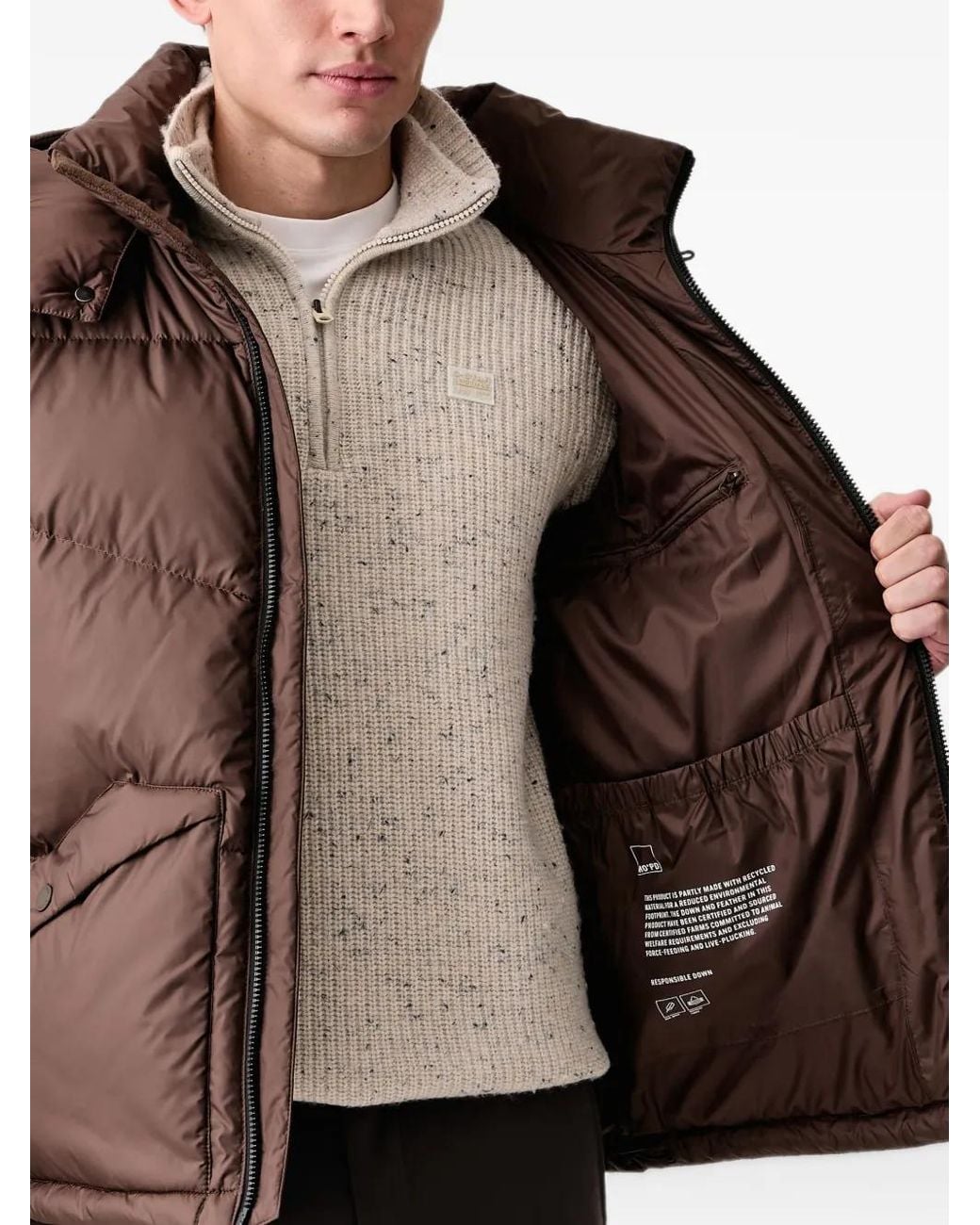 Marc O' Polo Brown Quilted Hooded Jacket for men