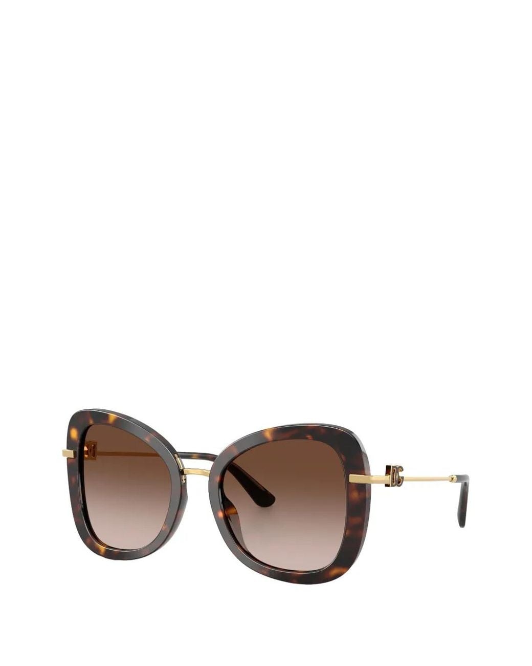 Dolce & Gabbana Brown Oversized-Frame Tortoiseshell Sunglasses