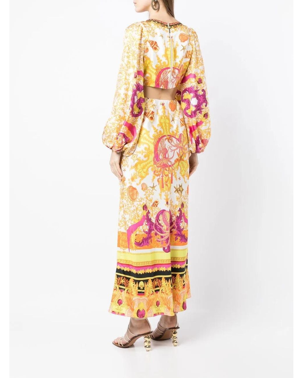 Camilla White Ring-Detal Cut Out Maxi Dress