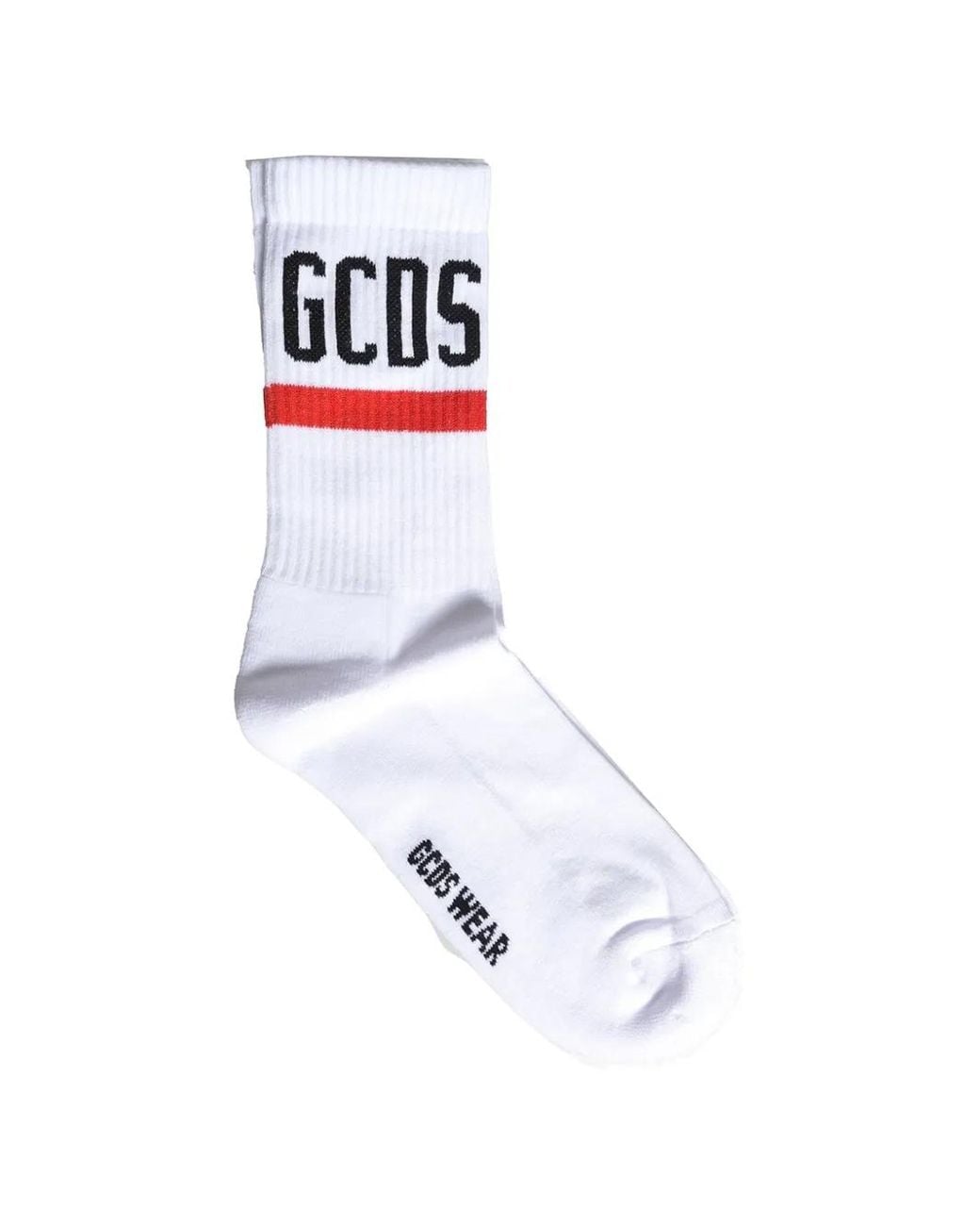 Gcds White Logo-Intarsia Striped Socks for men