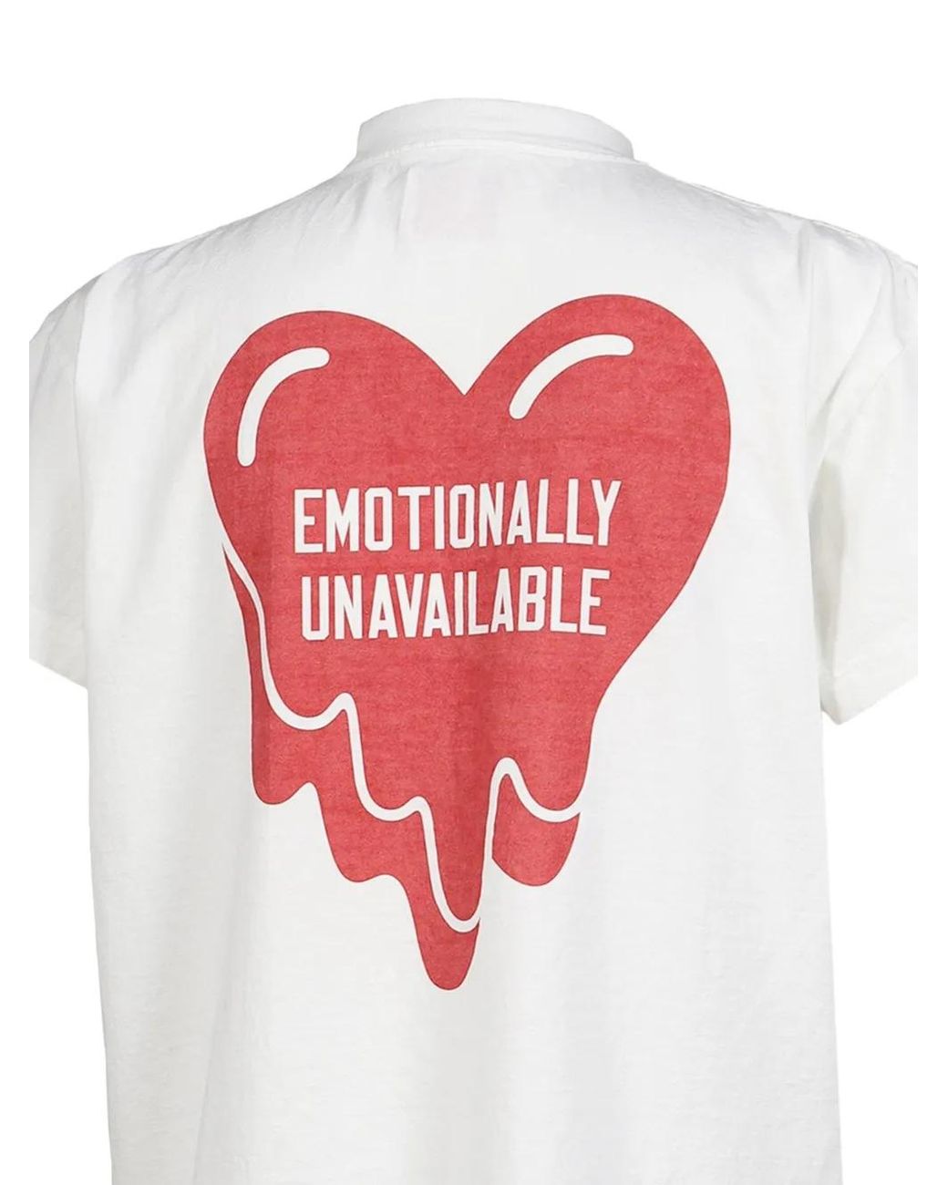 Emotionally Unavailable White Graphic-Print T-Shirt for men