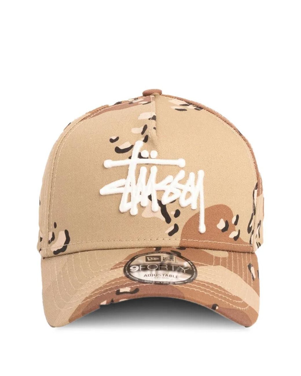 Stussy X New Era 9Forty Basic Strapback Cap in Natural for Men