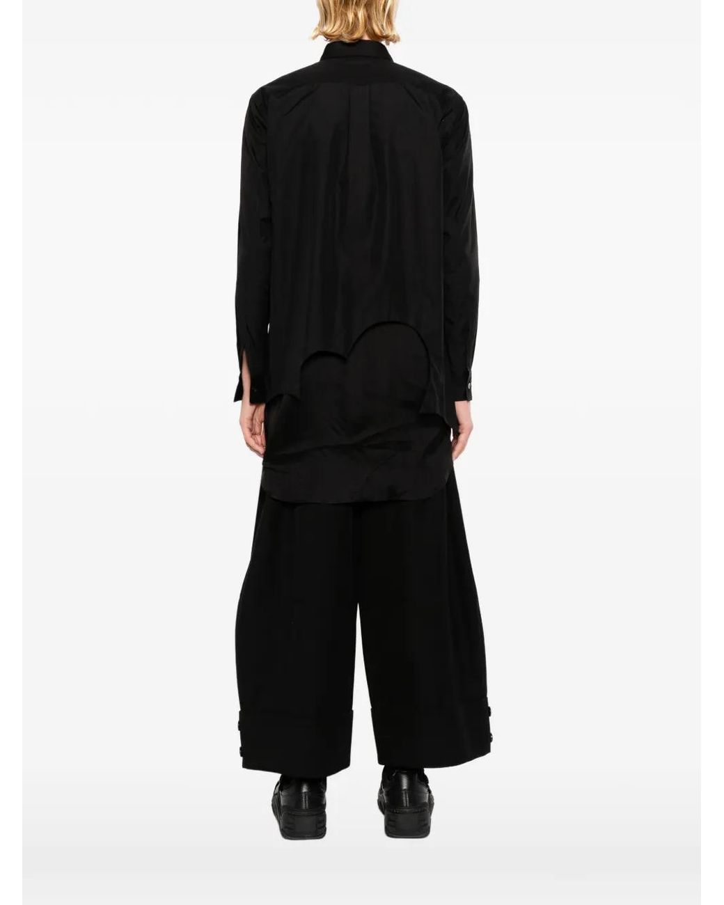 COMME DES GARÇON BLACK Black Cut-Out Layered-Hem Shirt for men