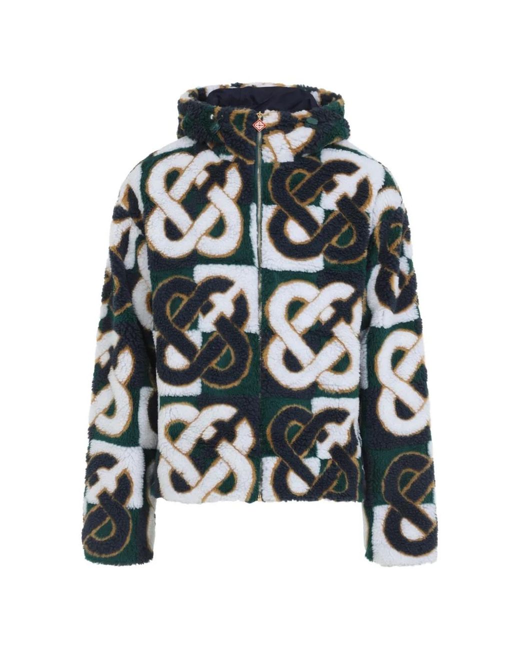 Casablanca White Monogram-Pattern Fleece Jacket for men