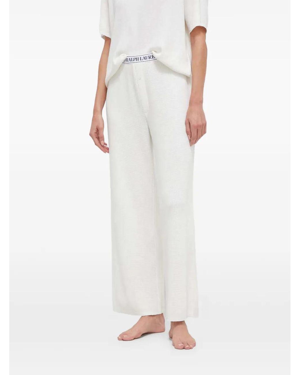 Polo Ralph Lauren White Logo-Detail Pajama Set
