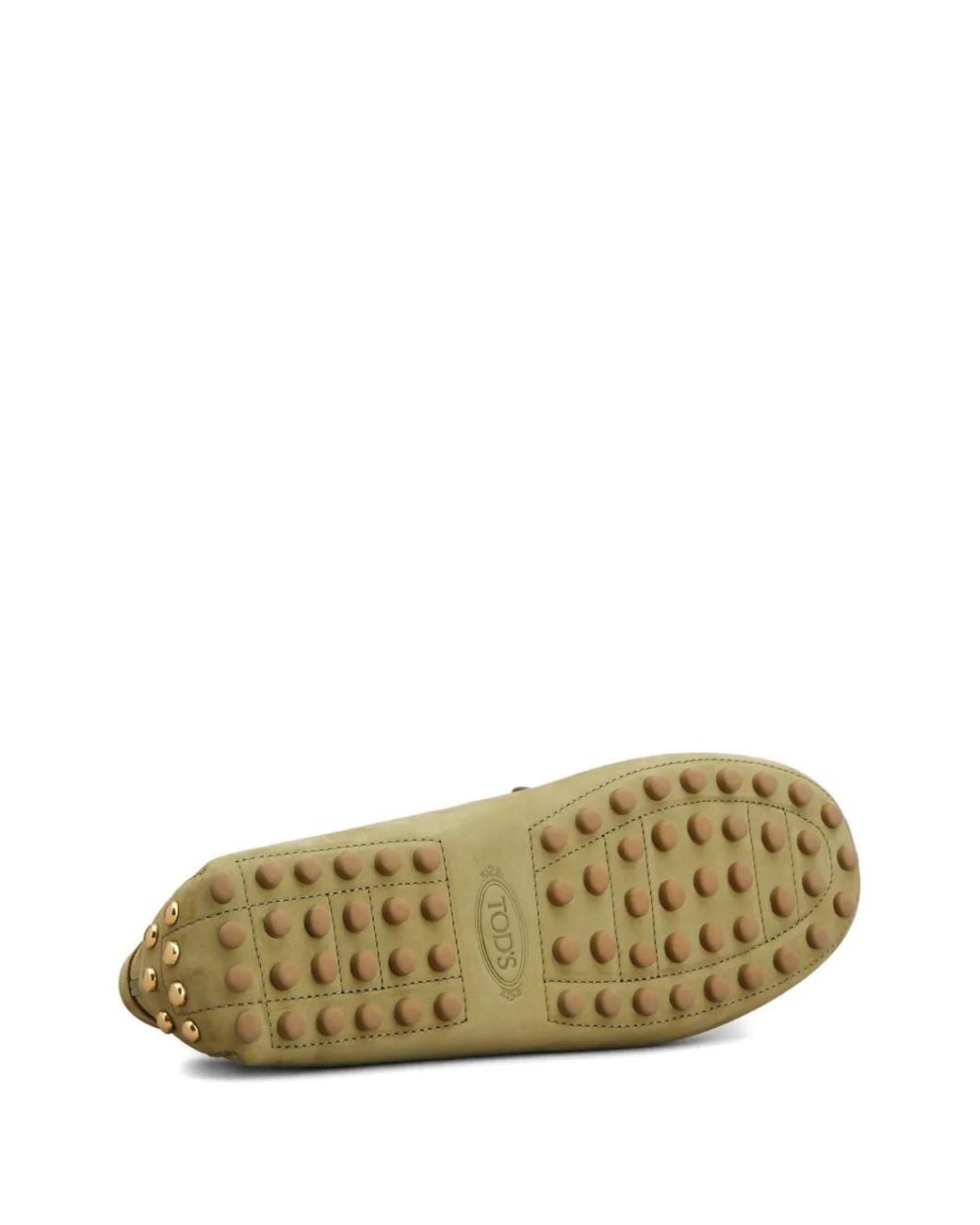 Tod's Green Metal Dots Gommino Loafers