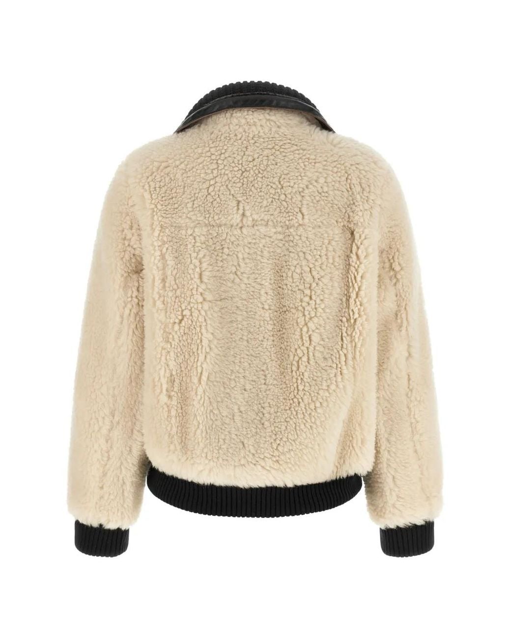Sacai Black Shearling Effect Wool Jacket