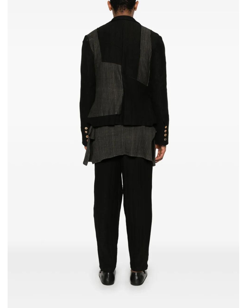 CHIAHUNG SU Black Patchwork Jacket for men