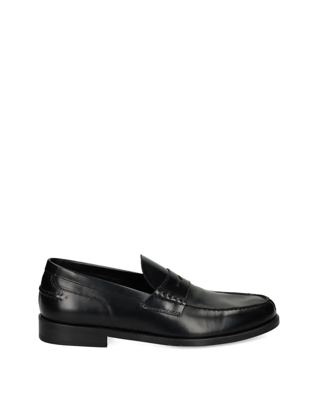 Lottusse Black Penny Leather Loafers for men