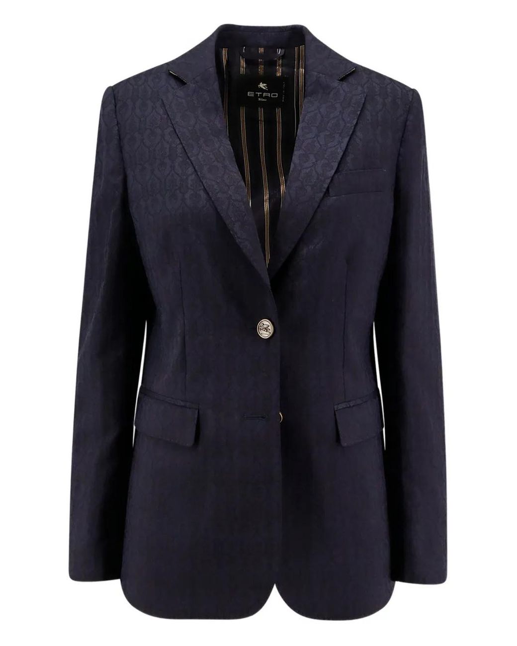 Etro Blue Paisley-Pattern Blazer