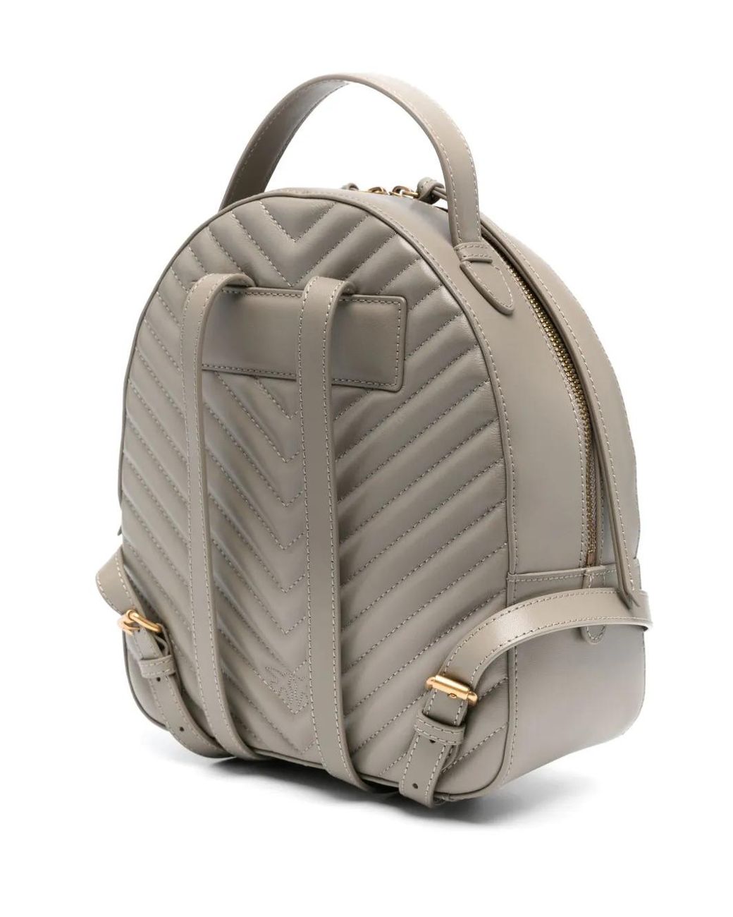 Pinko Gray Love Leather Backpack