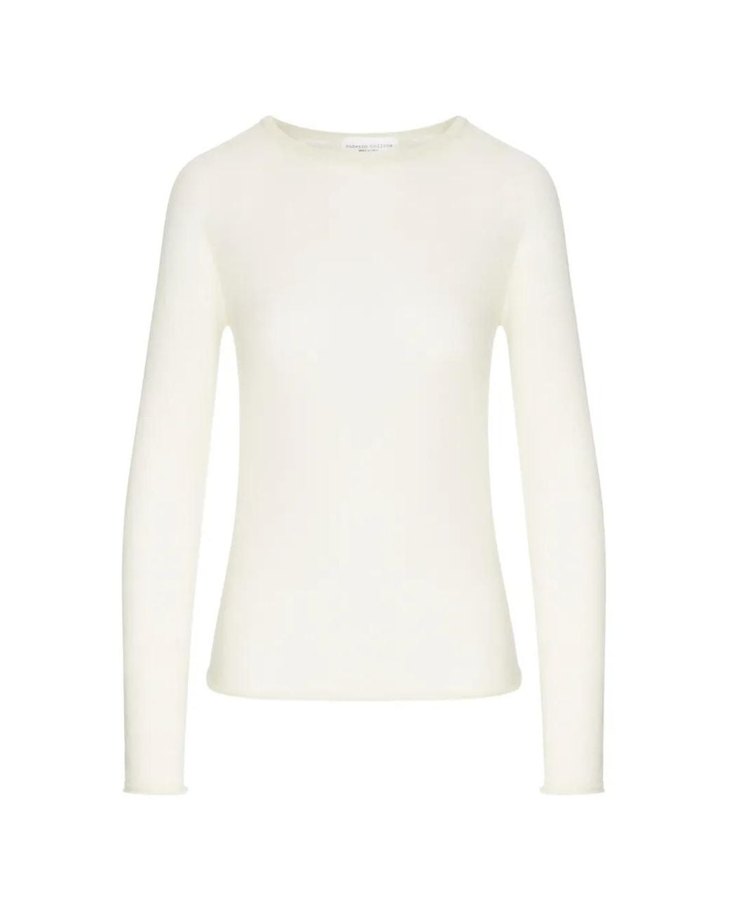 Roberto Collina White Fine-Knit Sweater