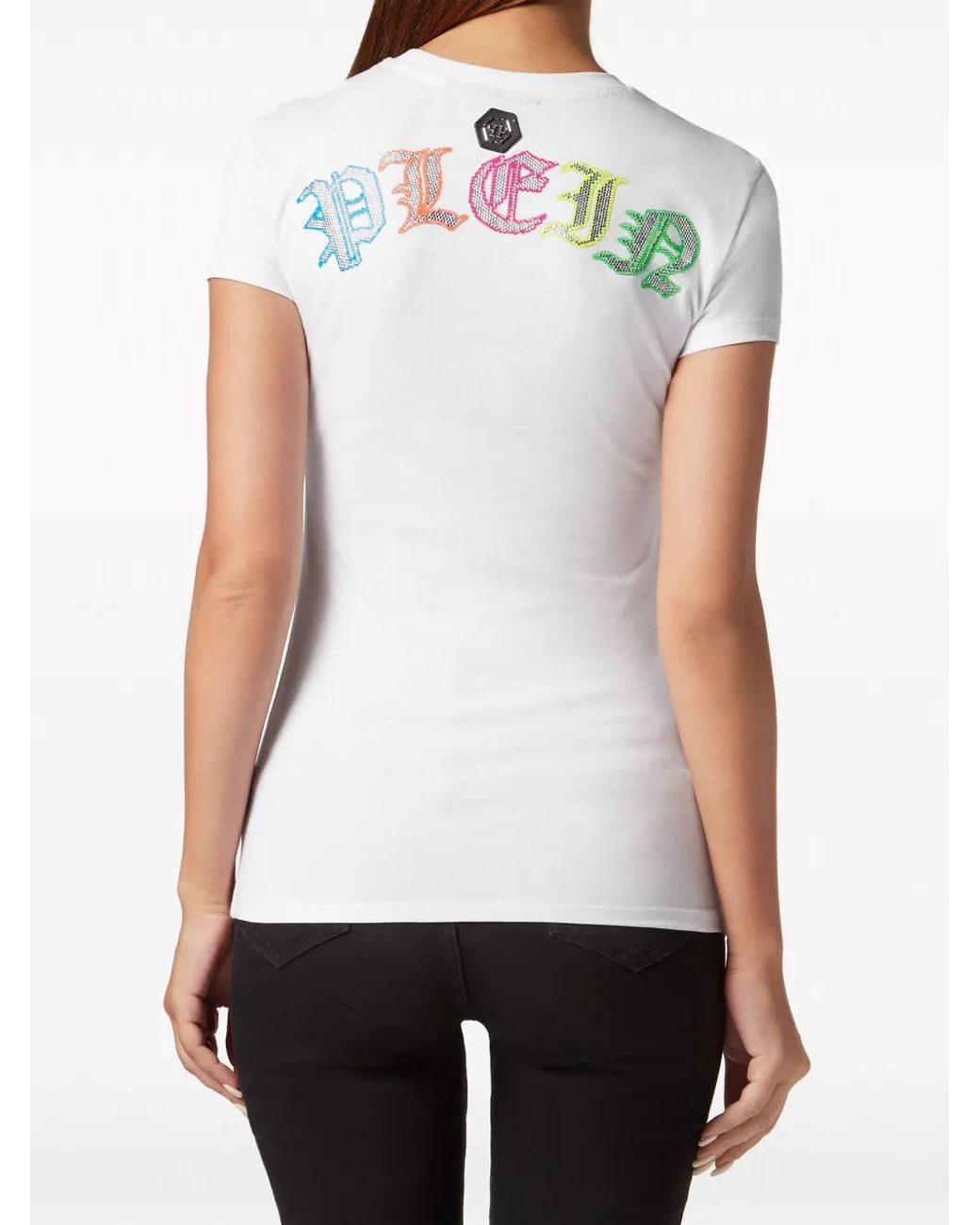 Philipp Plein Blue Logo-Embellished Cotton T-Shirt