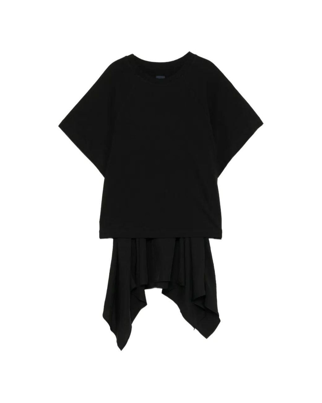 Juun.J Black Layered Asymmetric T-Shirt