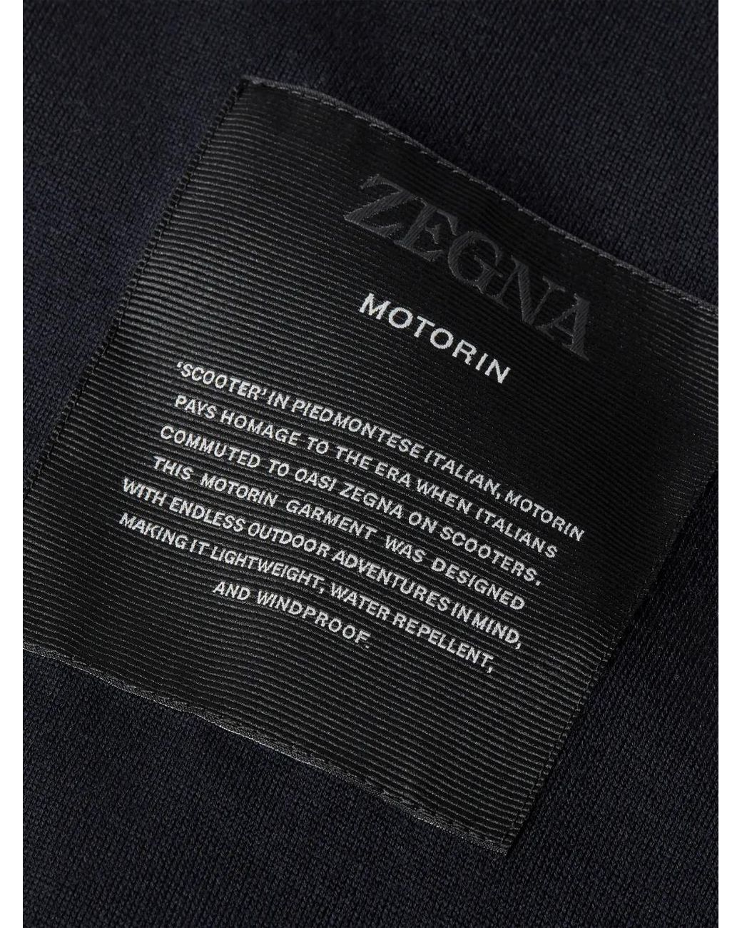 Zegna Blue Microfiber Motorin 100Cc Blouson for men