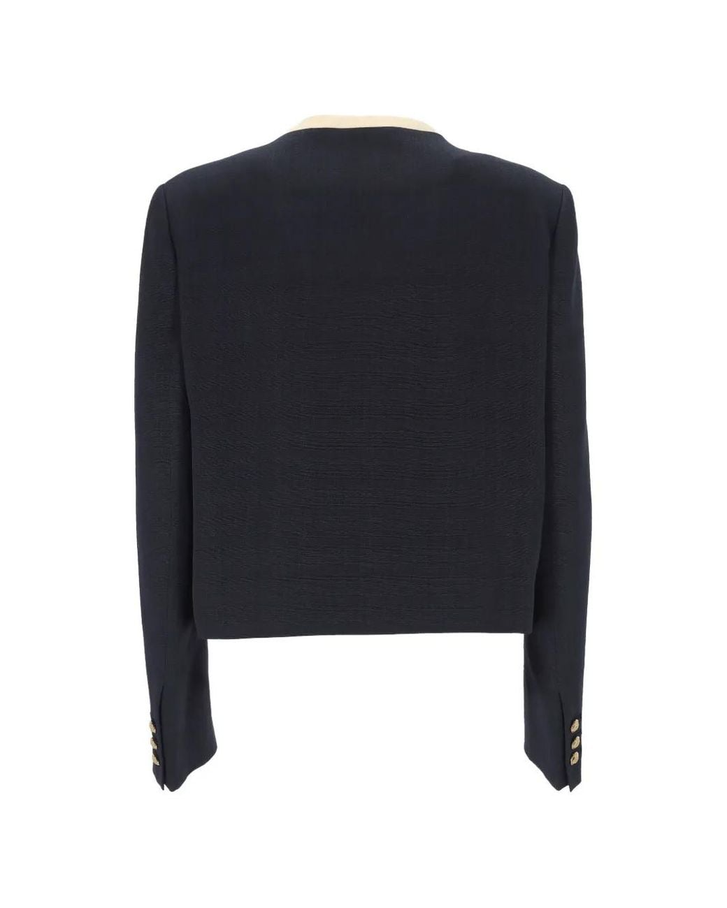 Blazé Milano Blue Buttoned Trim Jacket