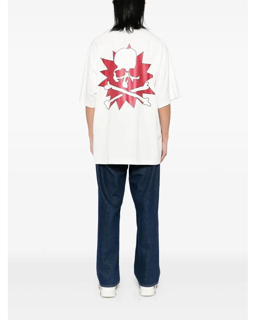 MASTERMIND WORLD White Glitter T-Shirt for men