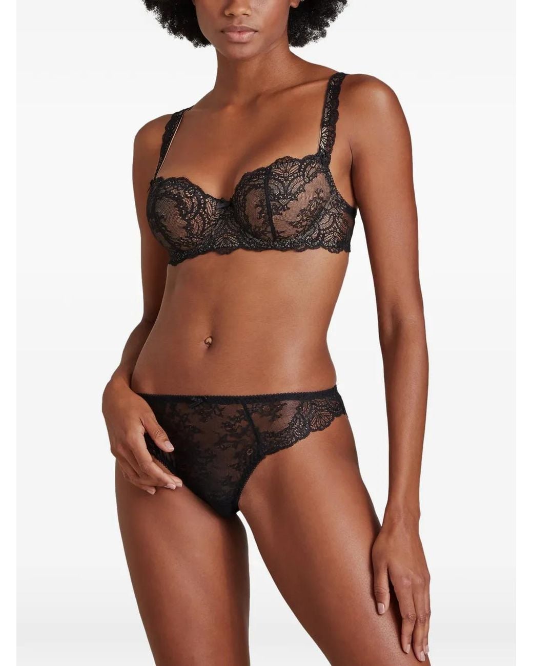 Aubade Gray Danse Des Sens Half-Cup Lace-Trim Bra